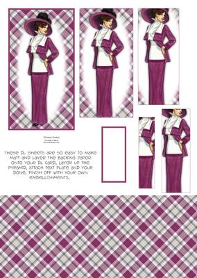 Beautiful Vintage Fashion Lady Dl Card Kit