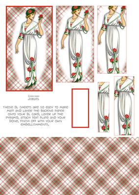 Beautiful Vintage Fashion Lady Dl Card Kit