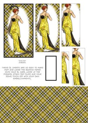 Beautiful Vintage Fashion Lady Dl Card Kit