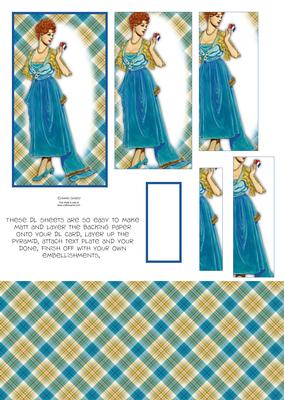 Beautiful Vintage Fashion Lady Dl Card Kit