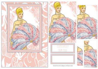 Beautiful Vintage Fashion Lady Card Front Kit