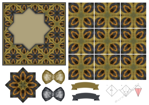 Retro Inspired Card Front & Teabag Tiles