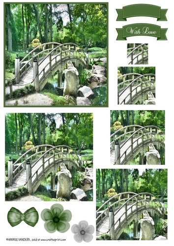 Watercolour Secret Garden , Pyramid Layers & Embellishments