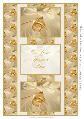 2 Wedding Rings 3 Panel Fold Back