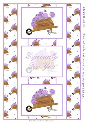 Sweet Little Butterfly & Wheel Barrow 3 Panel Fold Back