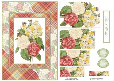 Beautiful Floral Torn Edge Effect Card Front