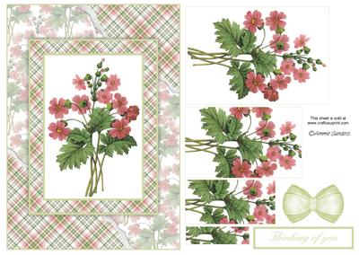 Beautiful Floral Torn Edge Effect Card Front