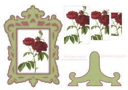 Beautiful Red Roses Frame & Stand