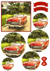 Vintage Car Circle Stacker & Embellishments