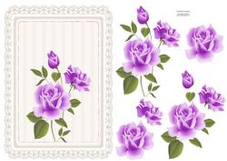 Gorgeous Purple Rose Card Front & Decoupage