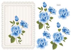 Gorgeous Blue Rose Card Front & Decoupage