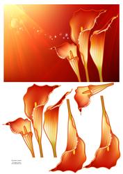 Stunning Sparkling Calla Lilies Card Front & Decoupage