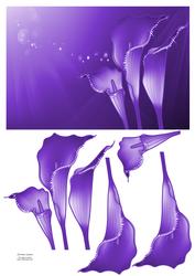 Stunning Sparkling Calla Lilies Card Front & Decoupage