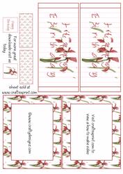 Red Floral Happy Birthday Flip Card Kit