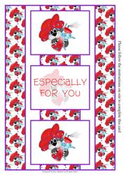 Cute Little Red Hat Cat with Party Cracker 3 Panel Foldback