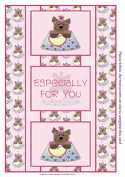 Cute Little Girl Puppy 3 Panel Foldback