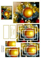 Gorgeous Gold Christmas Bauble Concentric Pyramid