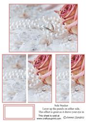 Wedding Rings, Pearls & Rose Stacker Card