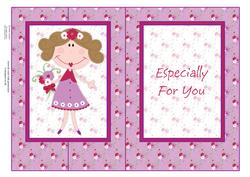 Pretty Flower Girl Foldback Card