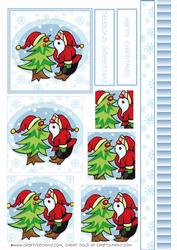 Cute Santa with Christmas Tree Pyramid Sheet