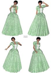 Beautiful Ladies Dressed in Mint Green Princess Dresses