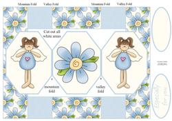 Cute Little Angel in Blue Pop Up Card