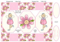 Cute Little Angel in Pink Pop Up Card