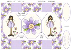 Cute Little Angel in Purple Pop Up Card