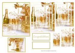 Celebration Wine Glasses and Champagne Concentric Pyramid