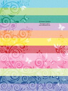 Flourishes & Butterflies Bright Shades Backing Papers