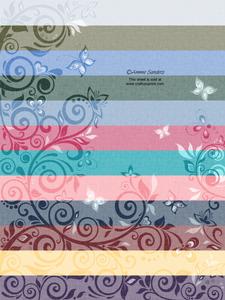 Flourishes & Butterflies Rich Shades Backing Papers