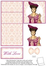 Vintage Fashion Lady & Lace 5 Minute Easel Card