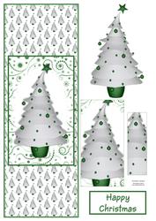 Contempory Christmas Tree with Green Baubles