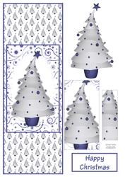 Contempory Christmas Tree with Blue Baubles