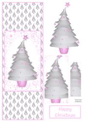 Contempory Christmas Tree with Pink Baubles