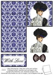 Vintage Fashion Lady & Lace 5 Minute Easel Card