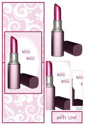 Hot Pink Lipstick Girly Vertical Fold Back Card