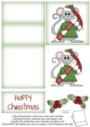 Brand New ! Cute Christmas Mouse 5 Minute Easel Card