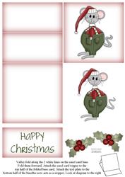 Brand New ! Cute Christmas Mouse 5 Minute Easel Card