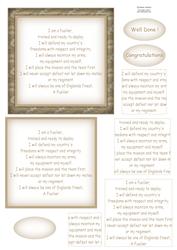 Royal Fusiliers Motto Pyramid Card