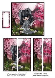 Oriental Cherry Blossom Side Stacker Card