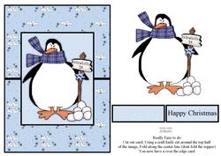 Penguins & Snowballs Over the Edge Card