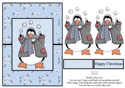 Penguins & Snowballs Over the Edge Card