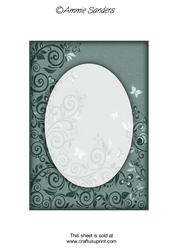 Rich Shade Flourishes & Butterflies A5 Card Front