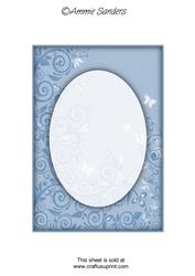 Rich Shade Flourishes & Butterflies A5 Card Front