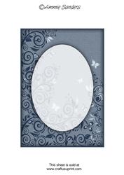 Rich Shade Flourishes & Butterflies A5 Card Front