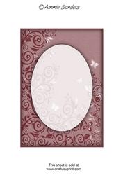 Rich Shade Flourishes & Butterflies A5 Card Front