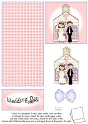 Wedding Chappel with Bride & Groom 5 Minute Easel Card