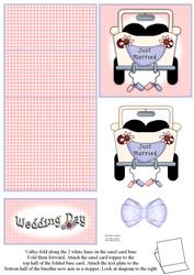 Just Married Wedding Car 5 Minute Easel Card