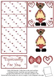 Cute Girl Teddy Holding a Heart 5 Minute Easel Card